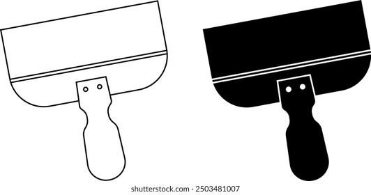 Taping knife or joint knife icon set