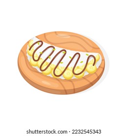 Tapioca filled with banana, illustration