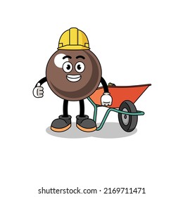 tapioca pearl cartoon as a contractor , character design