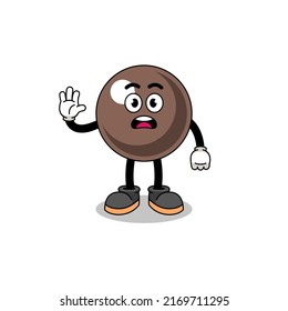 tapioca pearl cartoon illustration doing stop hand , character design