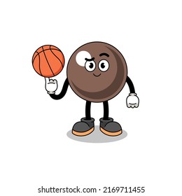 tapioca pearl illustration as a basketball player , character design