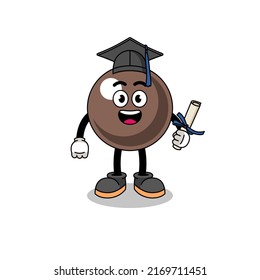 tapioca pearl mascot with graduation pose , character design