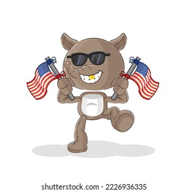 the tapir american youth cartoon mascot vector