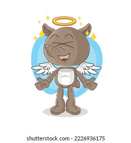 the tapir angel with wings vector. cartoon character