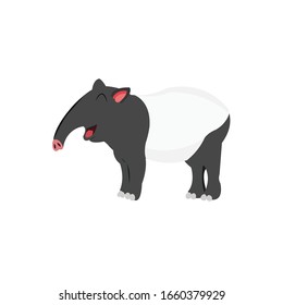 Tapir. Animal Cartoon Vector Illustration 