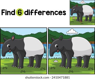 Tapir Animal Find The Differences 