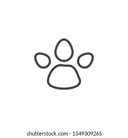Tapir animal footprint line icon. linear style sign for mobile concept and web design. Tapir paw print outline vector icon. Symbol, logo illustration. Vector graphics