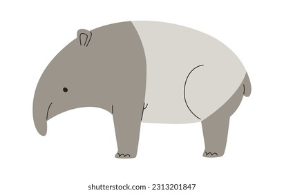 Tapir Animal Staying Vector Illustration