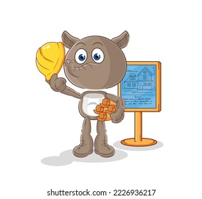 the tapir Architect illustration. character vector