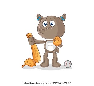 the tapir baseball Catcher cartoon. cartoon mascot vector