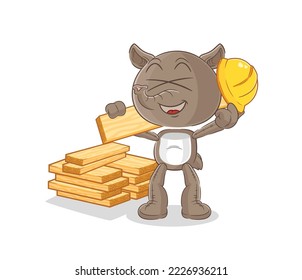 the tapir builder vector. cartoon character