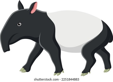 Tapir cartoon isolated on white background