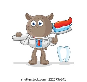 the tapir dentist illustration. character vector