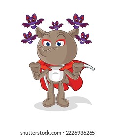 la ilustración del tapir Dracula. vector de caracteres