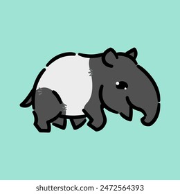 Tapir are drawn to be cute and simple.
