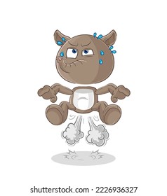 the tapir fart jumping illustration. character vector