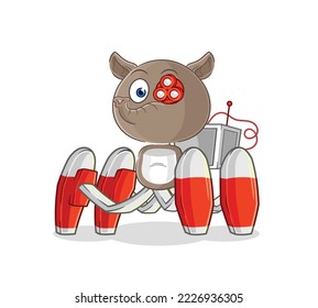 the tapir future robot vector. cartoon character