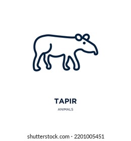 tapir icon from animals collection. Thin linear tapir, nature, mammal outline icon isolated on white background. Line vector tapir sign, symbol for web and mobile