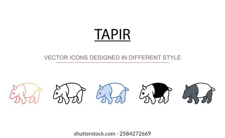 Tapir icon design with white background stock illustration