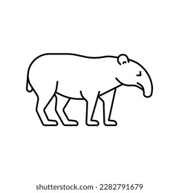 Tapir icon. High quality black vector illustration.