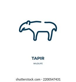 Tapir icon. Linear vector illustration from wildlife collection. Outline tapir icon vector. Thin line symbol for use on web and mobile apps, logo, print media.