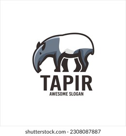 tapir illustration mascot logo design