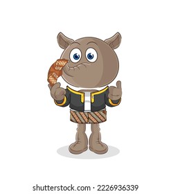 the tapir Javanese character. cartoon mascot vector