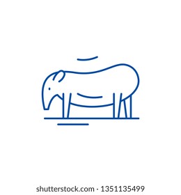 Tapir line icon concept. Tapir flat  vector symbol, sign, outline illustration.