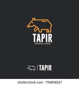 TAPIR LOGO. Linear Animal Icon