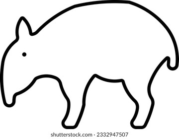 tapir Malayan tapir animal wild mammal Outline