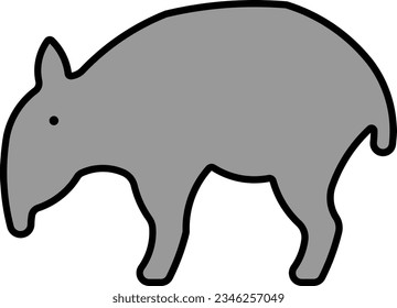 tapir Malayan tapir animal wild mammal Outline