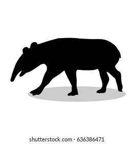 Tapir mammal black silhouette animal