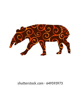 Tapir mammal color silhouette animal