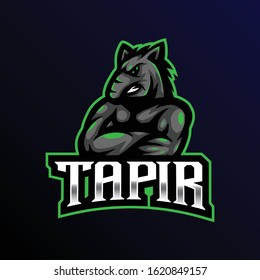 Tapir-Logo. Gaming-Logo für Tapisserie-Unterstützung.