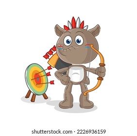 the tapir native american tribe. cartoon mascot vector