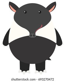 Tapir on white background illustration