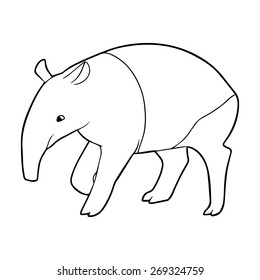 Tapir outline illustration