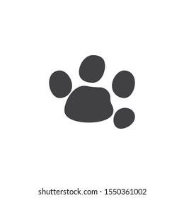 Tapir paw print vector icon. filled flat sign for mobile concept and web design. Tapir animal footprint glyph icon. Symbol, logo illustration. Vector graphics