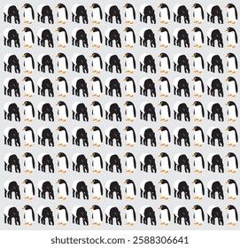 tapir, penguin as a pattern background