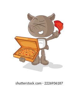 the tapir pizza delivery boy vector. cartoon character