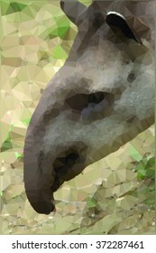 tapir portrait on a vector geometric image