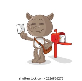 the tapir postman vector. cartoon character