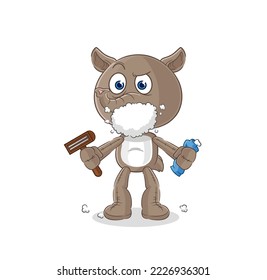 the tapir shave facial hair vector. cartoon character