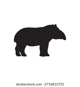 Tapir silhouette icon vector flat design