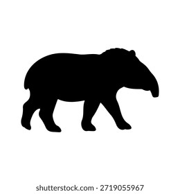  Projeto de ilustração plana vetor silhueta da anta.