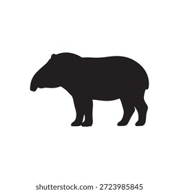 Tapir Silhouette, Vektorgrafik, flache Illustration, Design auf weißem Hintergrund
