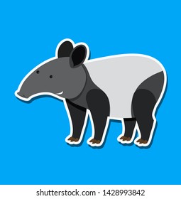 A tapir sticker character illustration