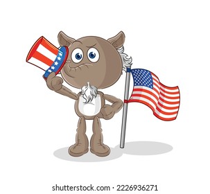 the tapir uncle sam character. cartoon mascot vector