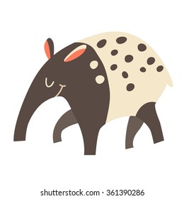 Tapir. Vector illustration, isolate on white  background