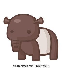 A tapir vector illustration in line color design